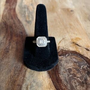 Classic Silver Halo Square Cluster Ring -